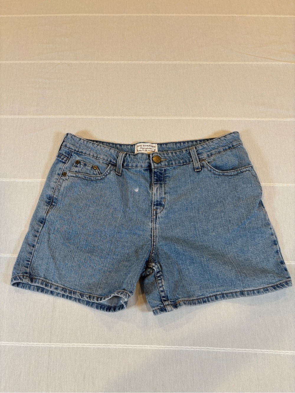 Levi Strauss Signature Denim Shorts Women’s 16 Blue Mid Rise Stretch Jean Shorts
